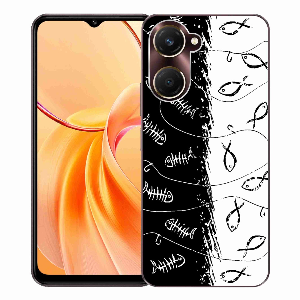 Zselés borítás mmCase a Vivo Y28s 5G-hez - csontvázak és halak