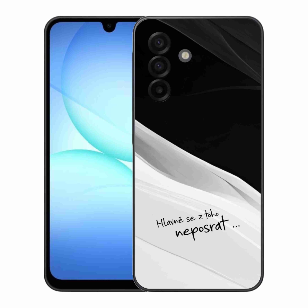 Gél borító mmCase Samsung Galaxy A17 4G/5G - vicces szöveg 13 fehér és fekete háttérrel