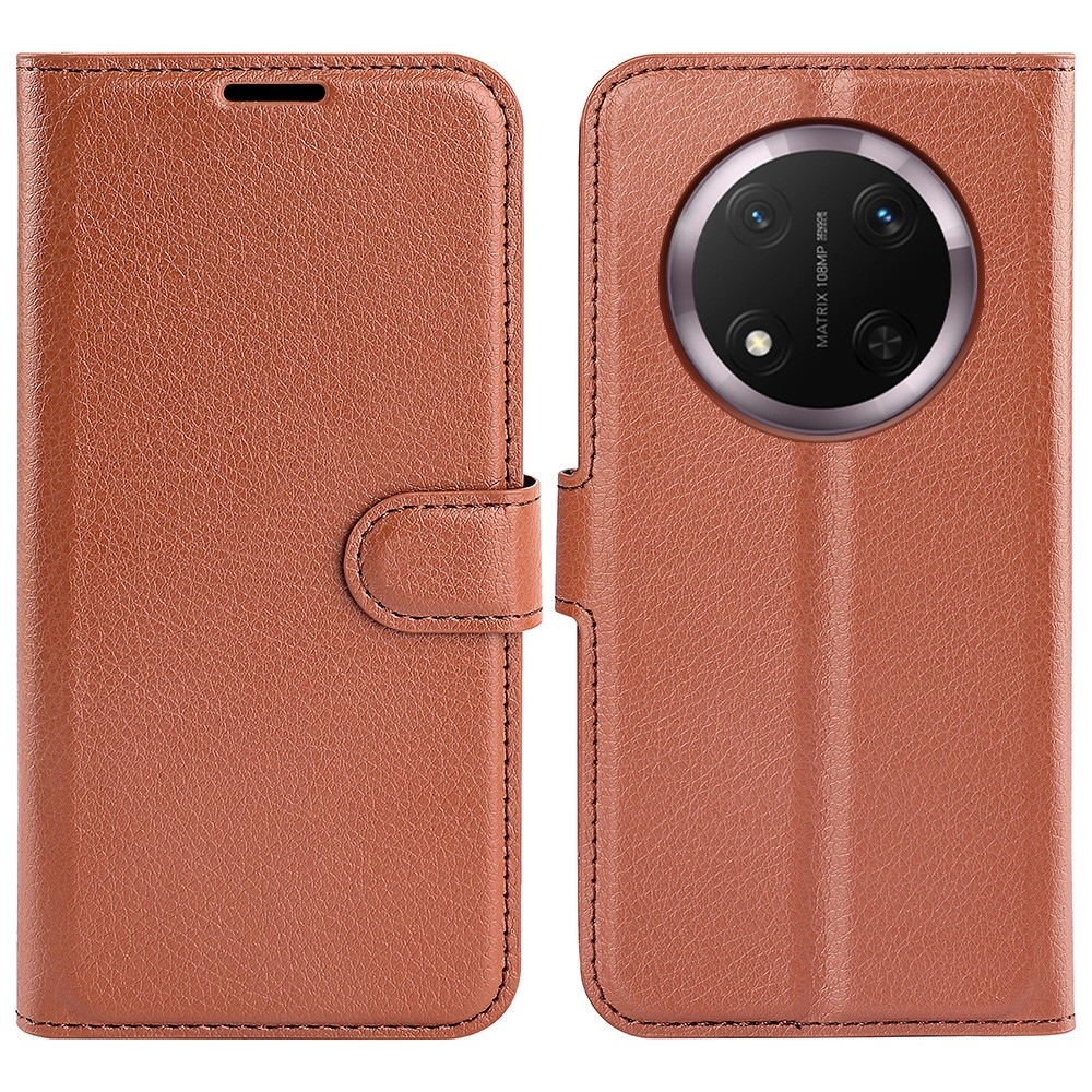 Litchi könyvtáska Honor Magic 7 Lite 5G - barna