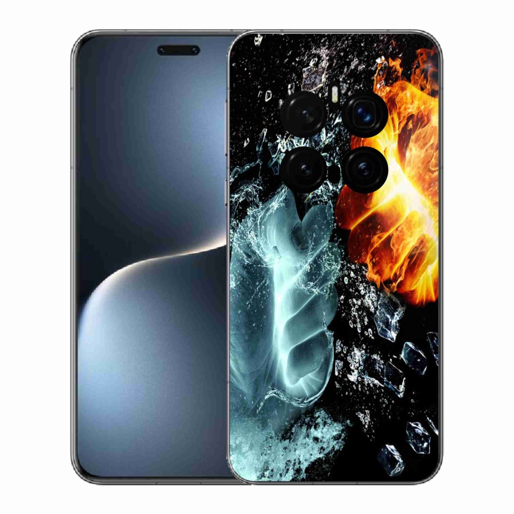 Zselés borítás mmCase a Honor Magic 7 Pro 5G számára - víz és tűz