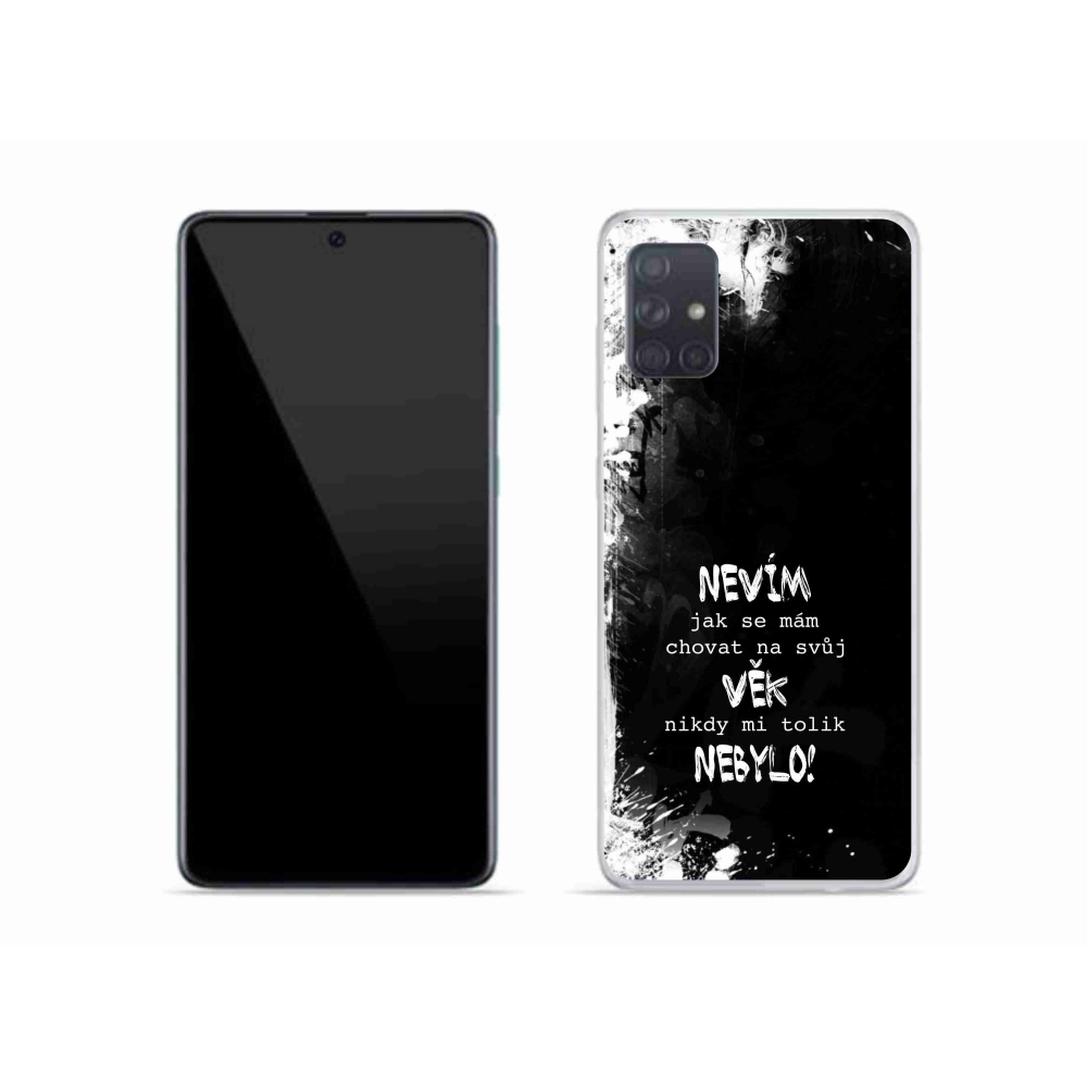 Gél borító mmCase Samsung Galaxy A51 készülékhez - vicces szöveg 14 fekete háttér