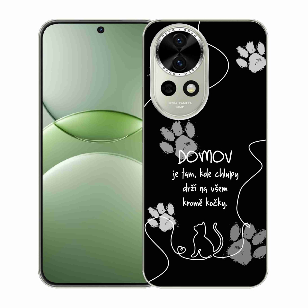 Gél borító mmCase a Huawei Nova 13 5G készülékhez - macska motívum fekete háttérrel