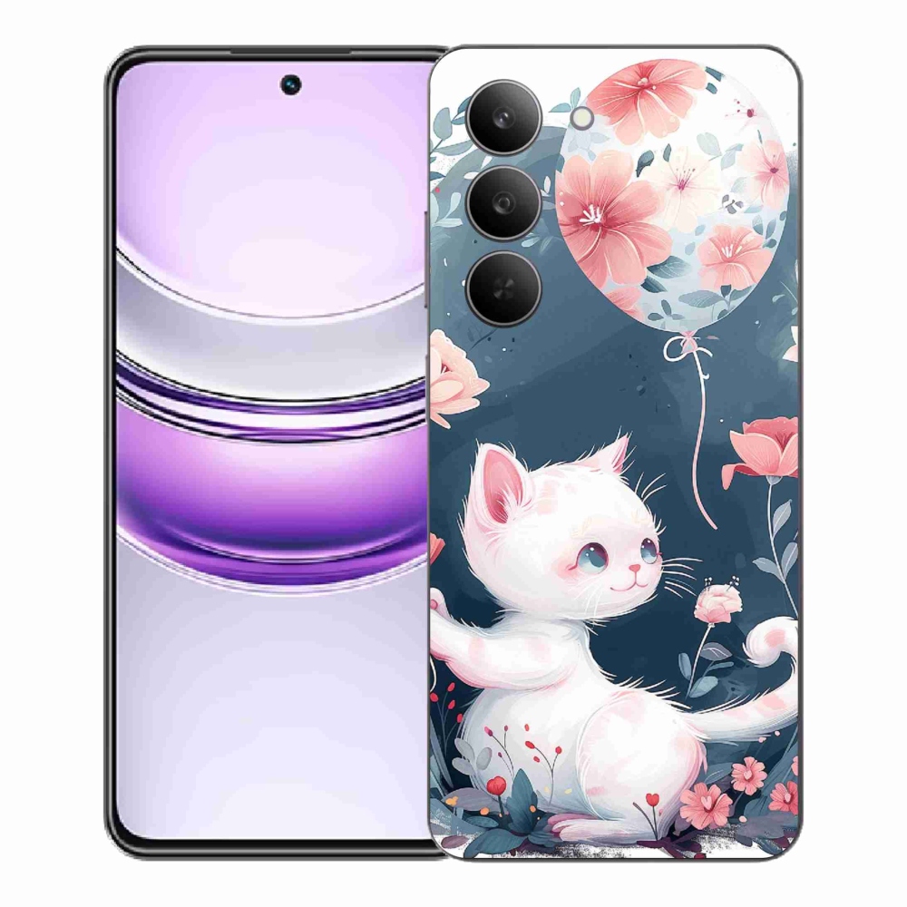 Gél borító mmCase a Realme 14x 5G készülékhez - cica lufival