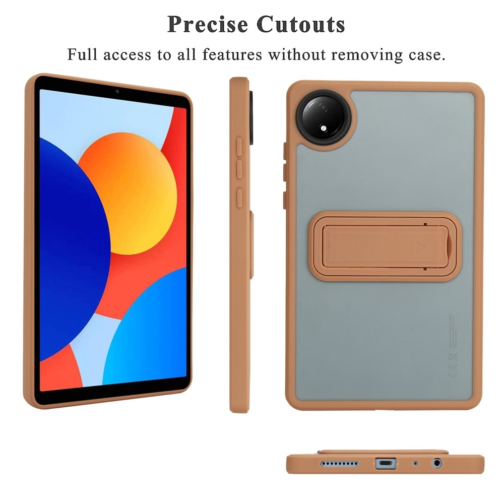 Skiny zselés tok fix hátlappal és flip állvánnyal Xiaomi Redmi Pad SE 8.7 készülékhez - arany színben