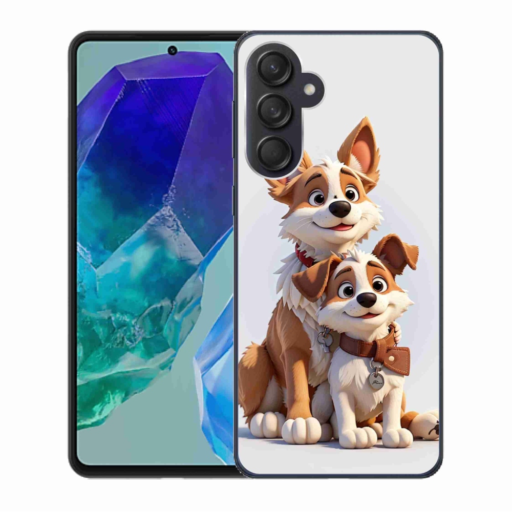 Gél védőhuzat mmCase Samsung Galaxy M55 5G - rajzoló kutyákhoz