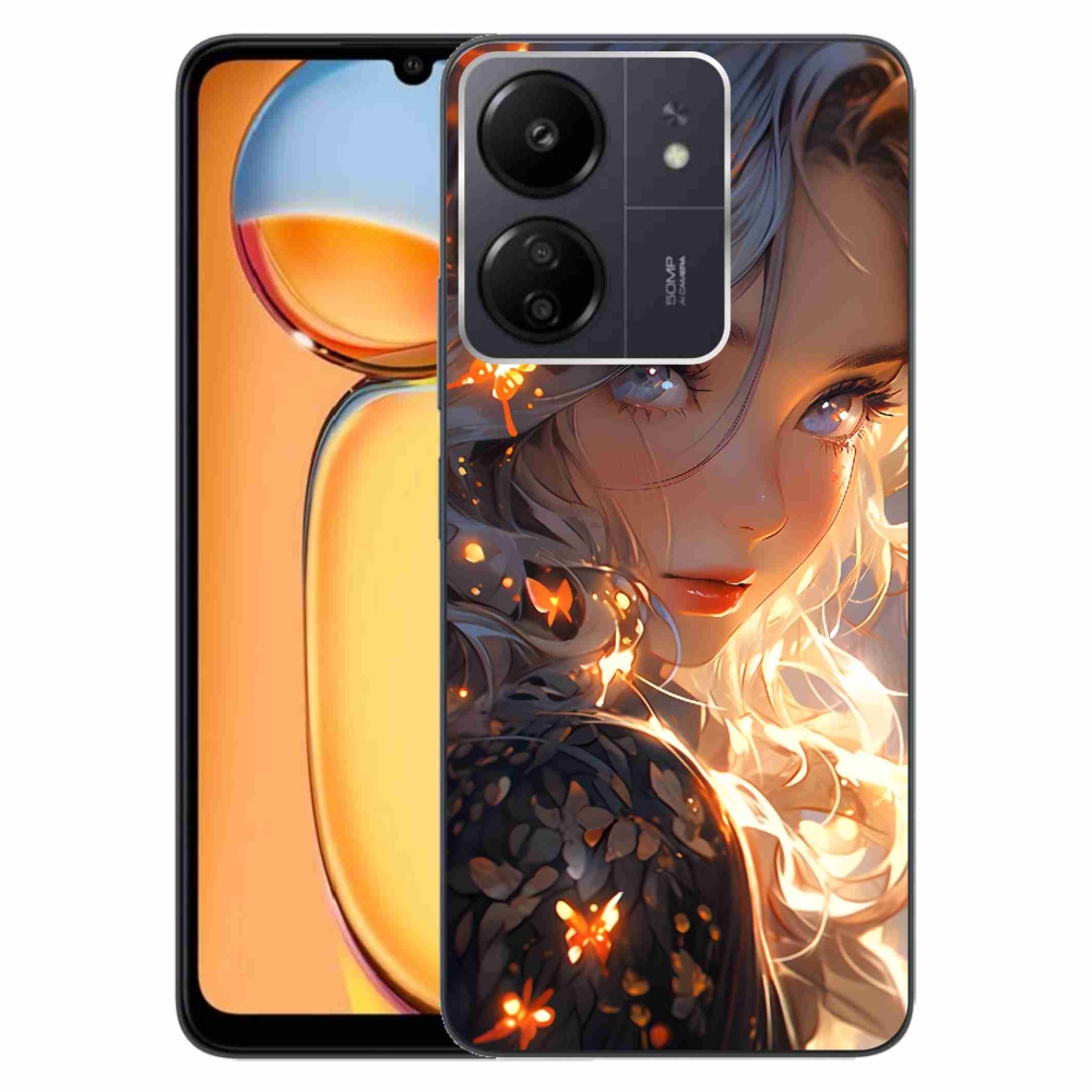 Gél borító mmCase a Xiaomi Poco C65/Redmi 13C-hez - lány és pillangók