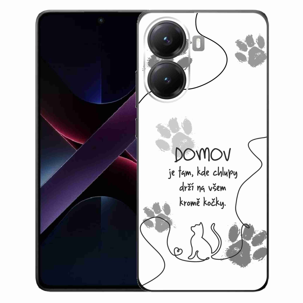 Gél borító mmCase a Xiaomi Poco X7 Pro 5G számára - macska motívum fehér háttérrel