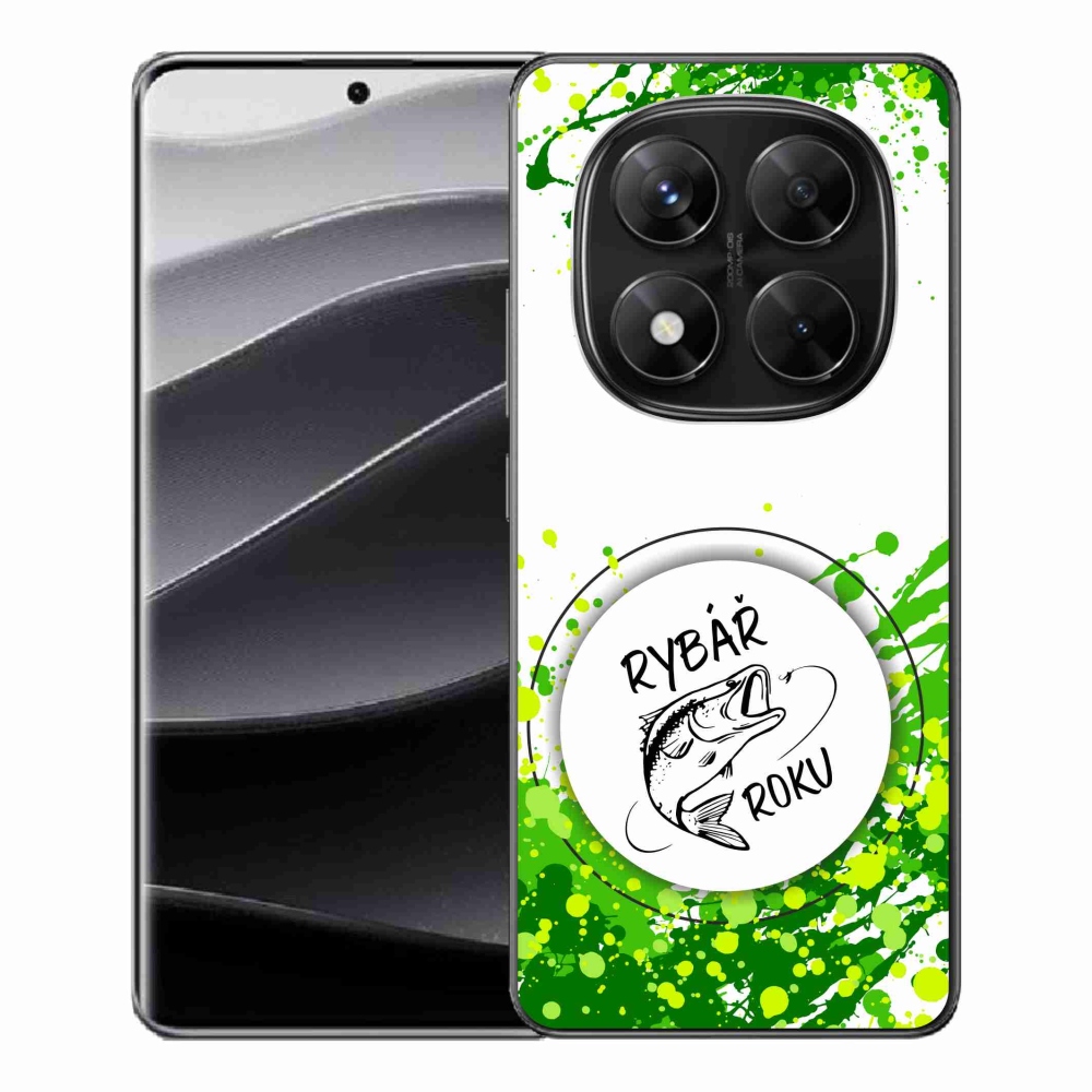 Gél borító mmCase a Xiaomi Redmi Note 14 Pro 5G/Poco X7 5G számára - az év halászának fehér háttere