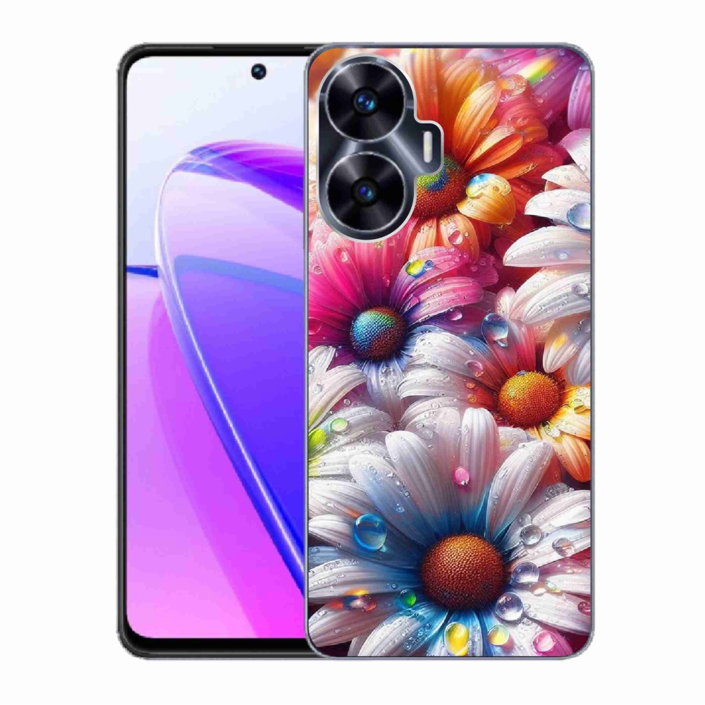 Zselés borító mmCase a Realme C55 készülékhez - színes margaréták