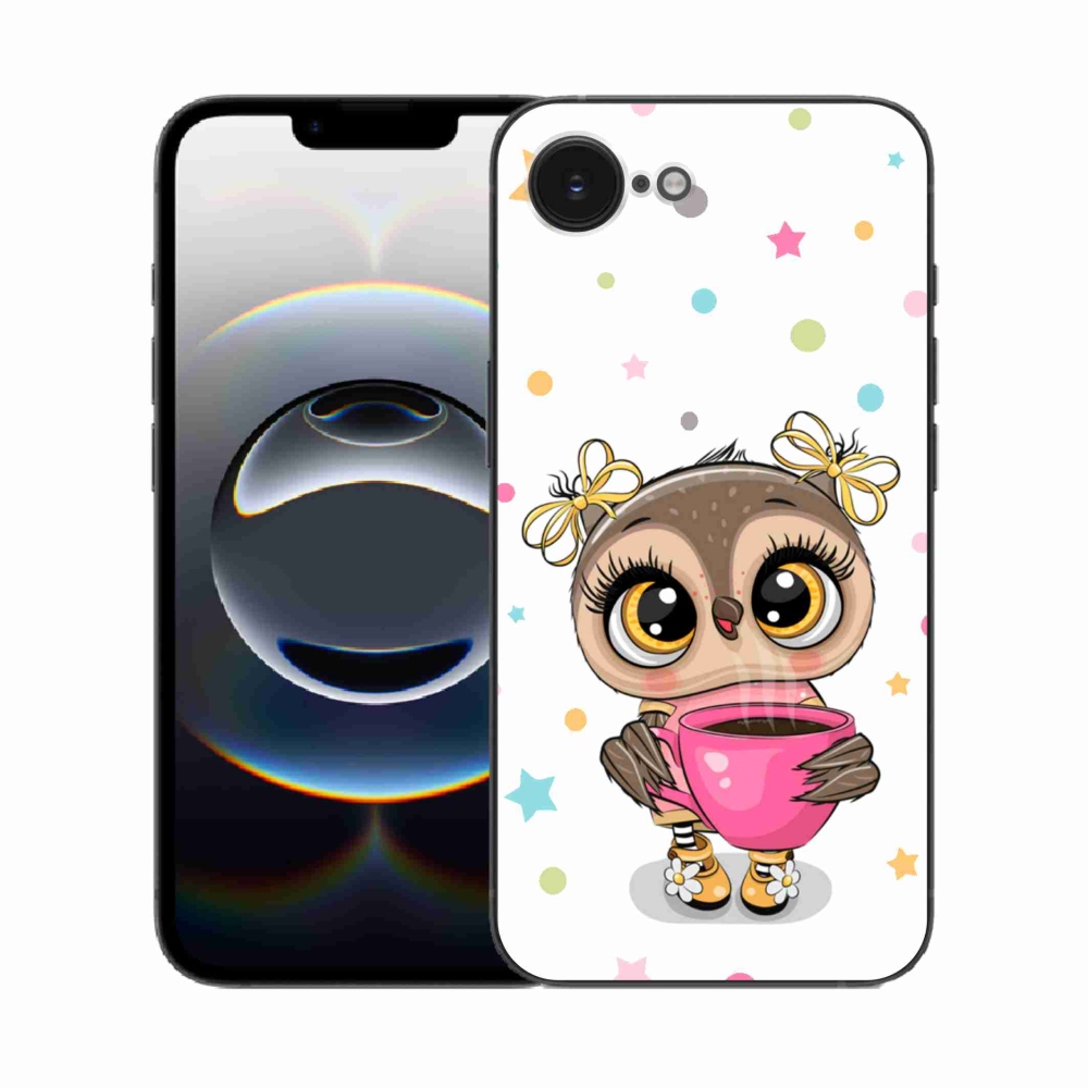 Zselés borítás mmCase iPhone 16e készülékhez - rajzfilm bagoly