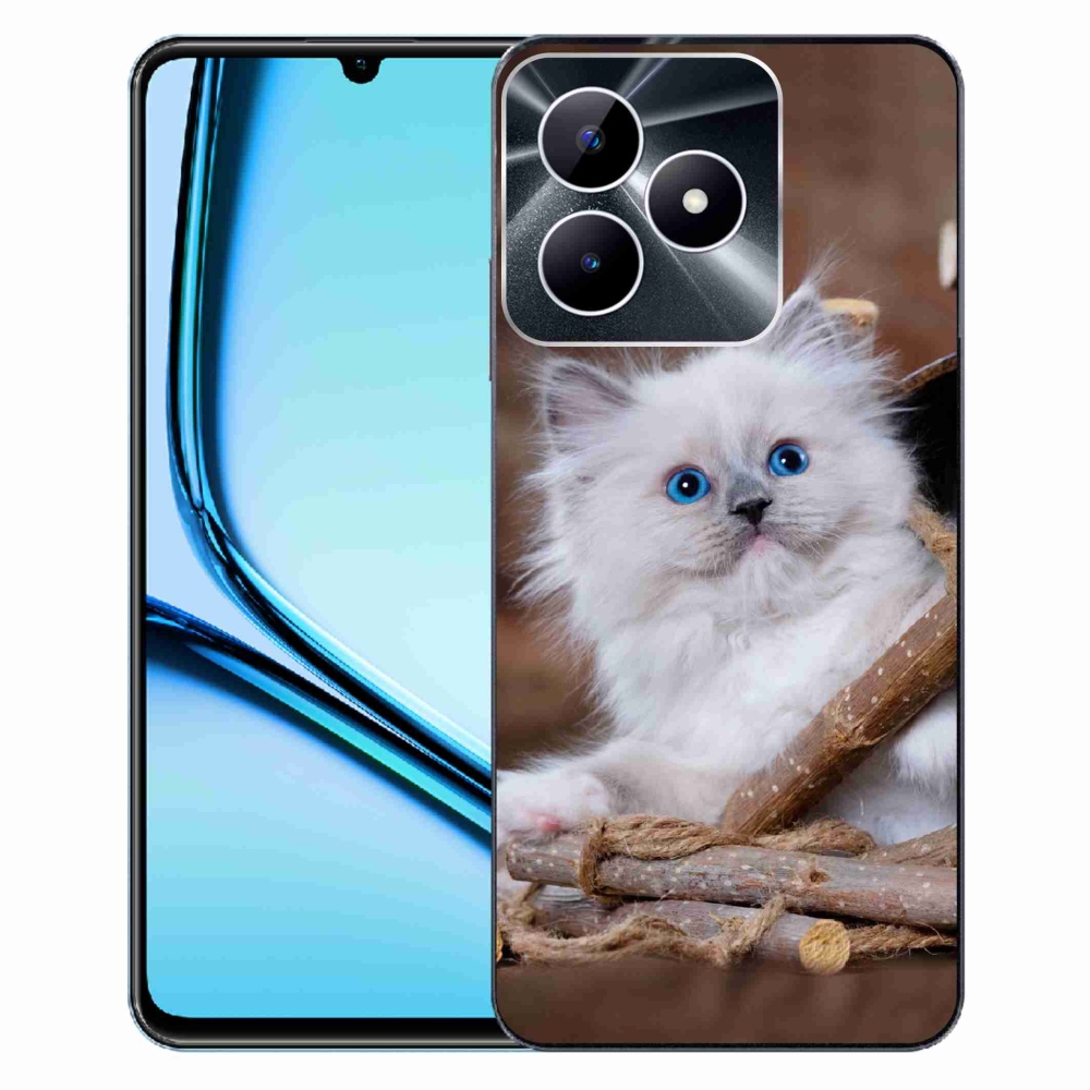 Zselés borító mmCase a Realme Note 50 készülékhez - fehér cica