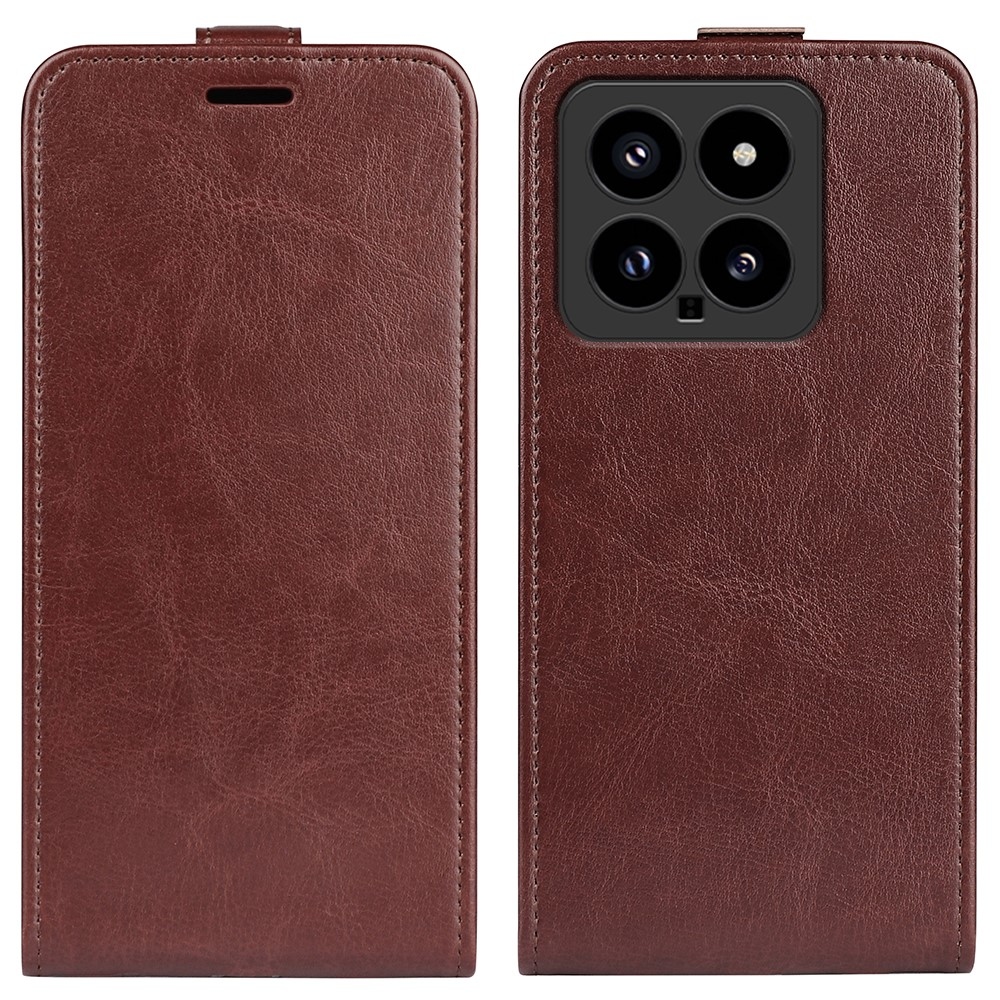Függőleges könyvtáska a Xiaomi 14-hez - barna