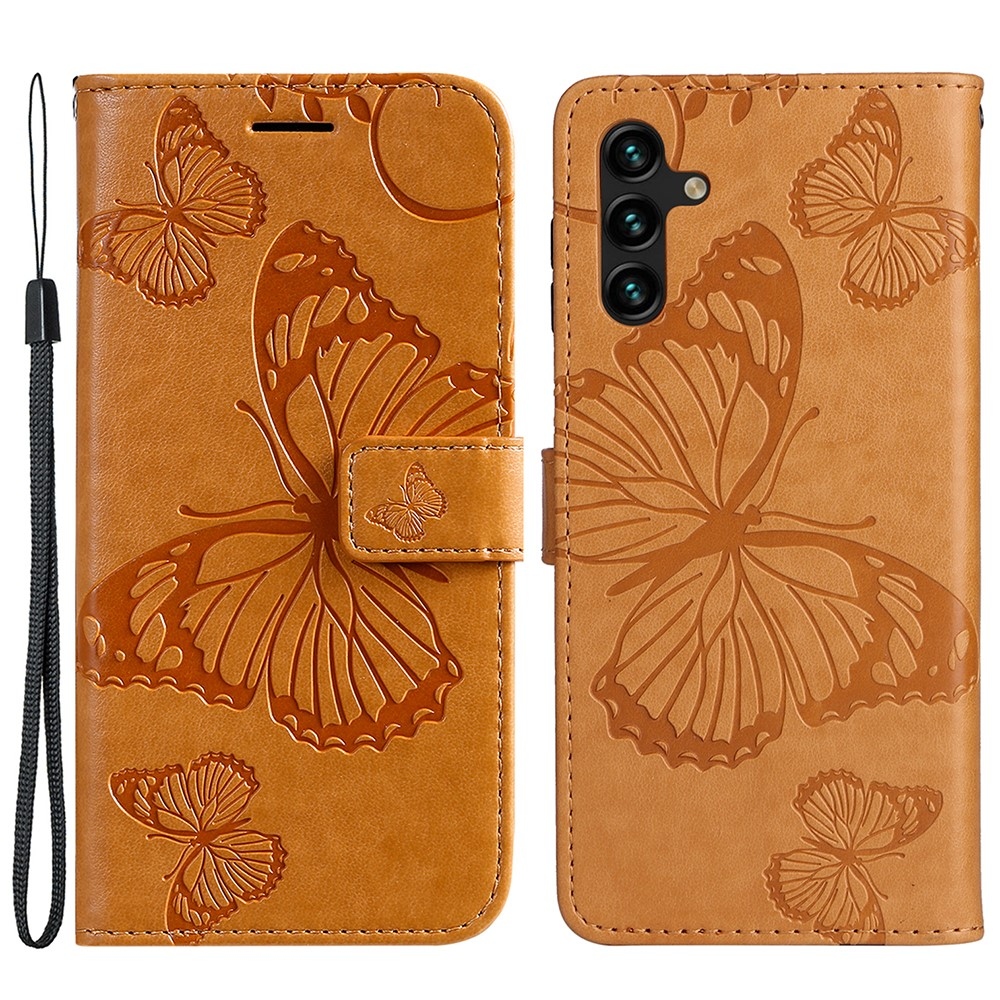 Nagy Buttefly könyv tok Samsung Galaxy A13 5G/A04s készülékhez - sárga