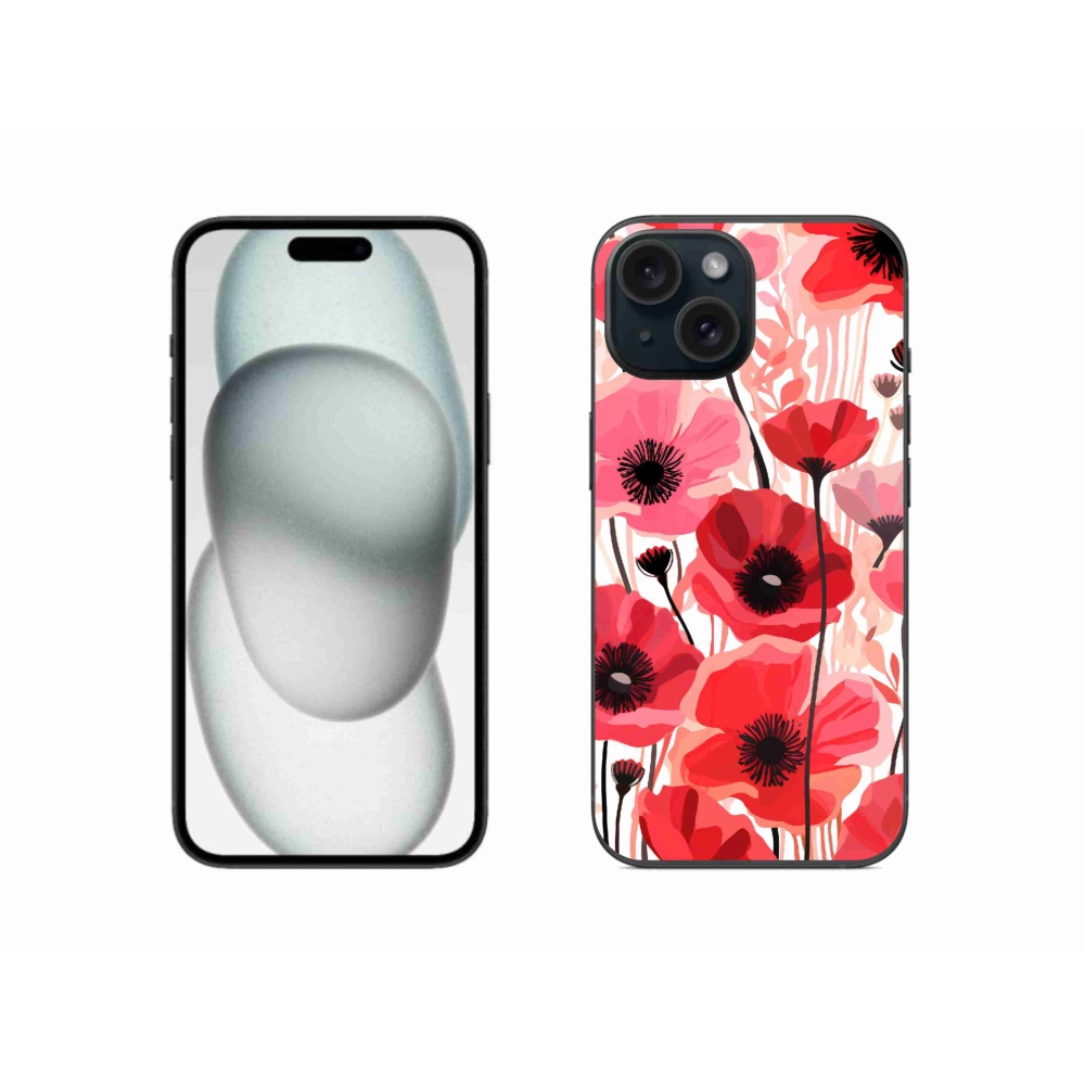 Zselés borítás mmCase iPhone 15 készülékhez - mákos 1