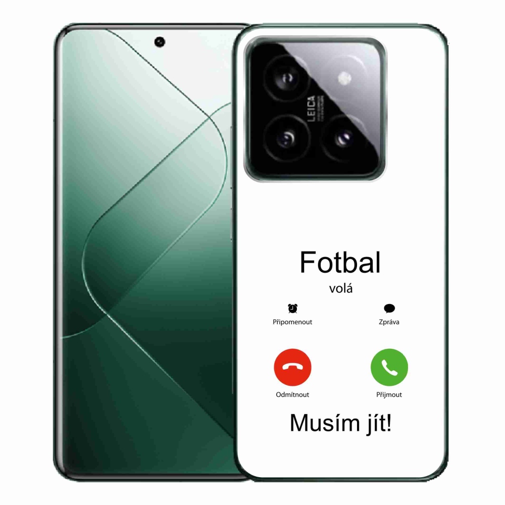 Gél borító mmCase a Xiaomi 14 Pro - futball hívások fehér háttérrel