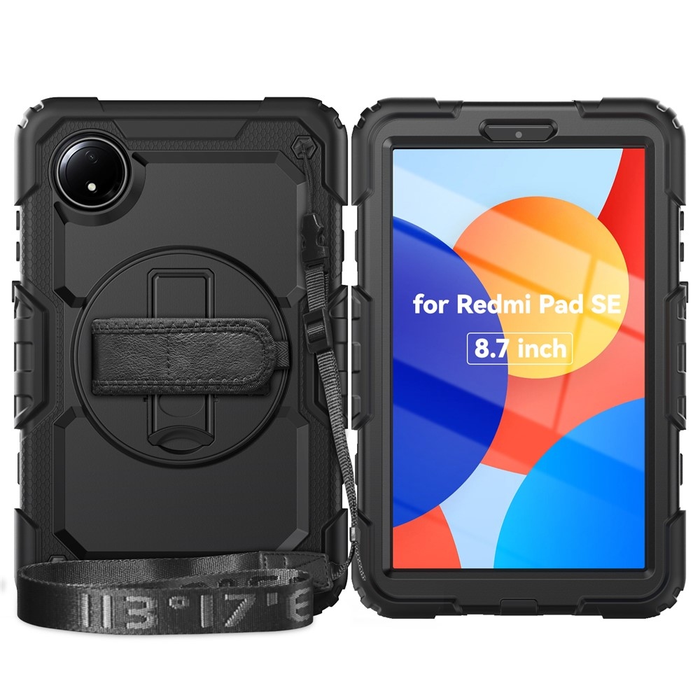 Strapabíró borító kéztartóval és vállpánttal Xiaomi Redmi Pad SE 8.7 - fekete