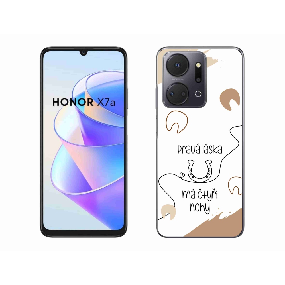 Gél borító mmCase a Honor X7a készülékhez - ló motívum fehér háttérrel