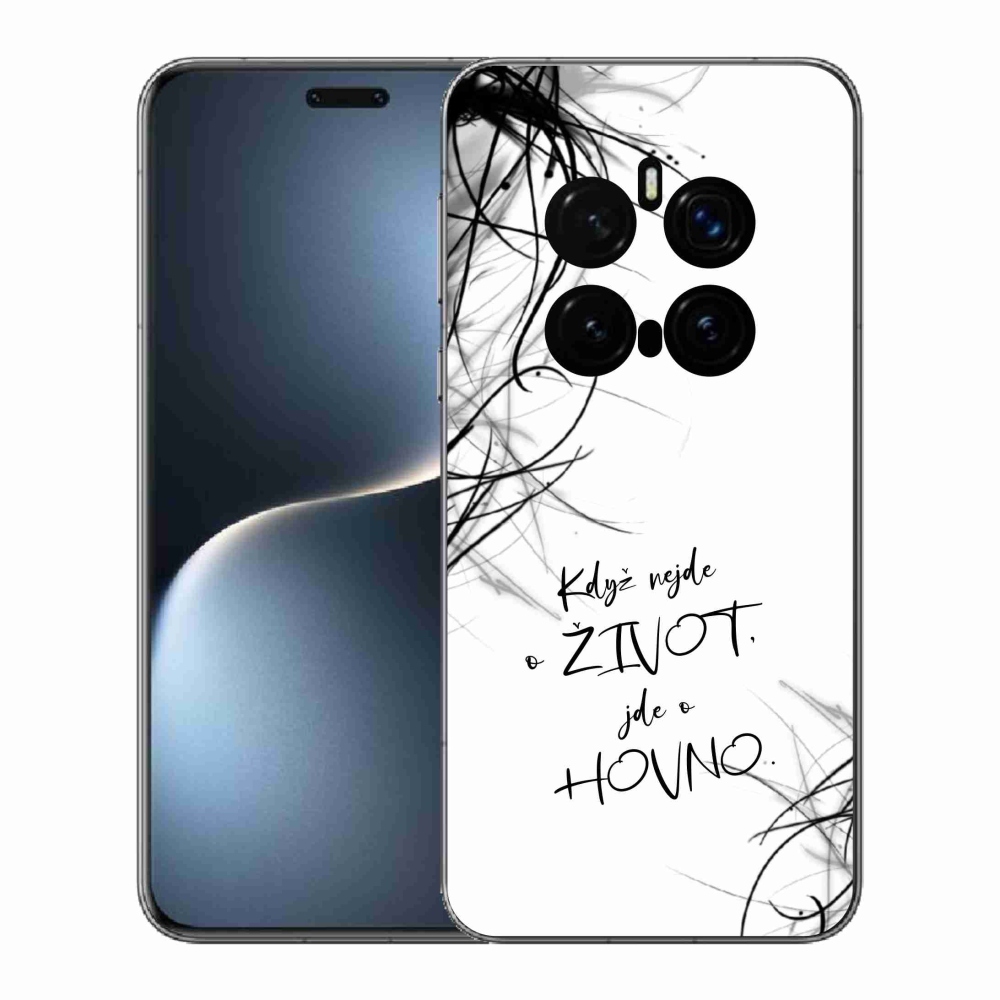 Gél borító mmCase a Honor Magic 7 Pro 5G készülékhez - vicces szöveg 16 fehér háttér