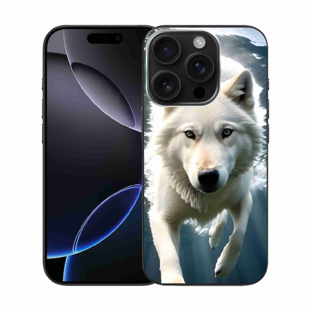 Zselés borítás mmCase iPhone 16 Pro készülékhez - fehér farkas