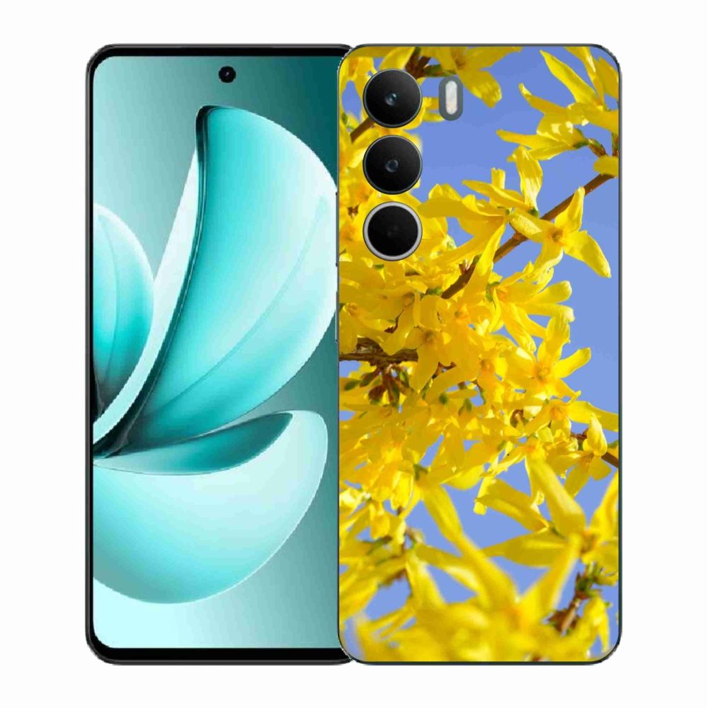 Zselés borító mmCase a Realme C71 készülékhez - sárga virágok