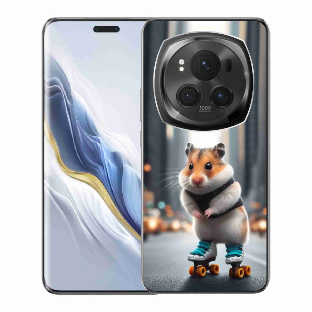 Gél borítás mmCase a Honor Magic 6 Pro 5G számára - hörcsög a korcsolyán