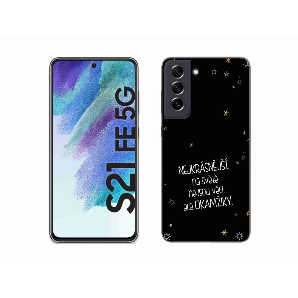 Gél borítás mmCase Samsung Galaxy S21 FE 5G - idézet 4 fekete háttér
