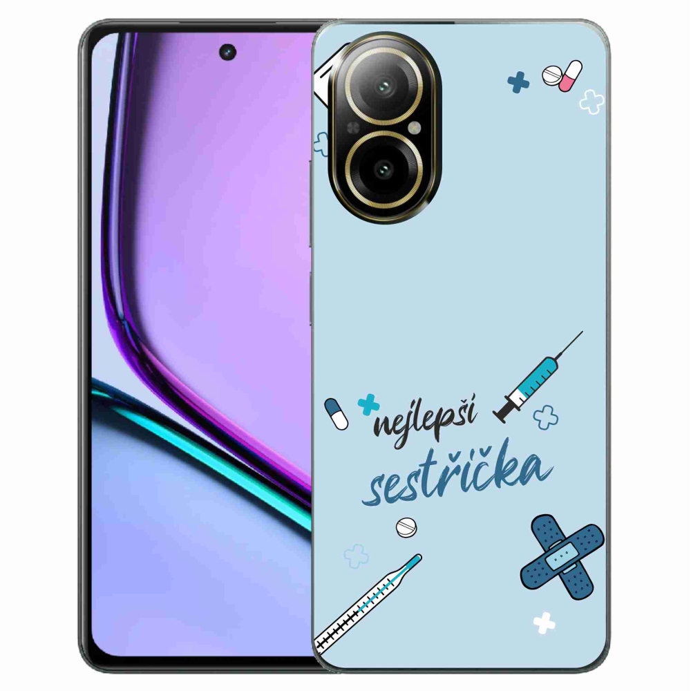 Gél borító mmCase a Realme C67-en - a legjobb kishúg kék háttere