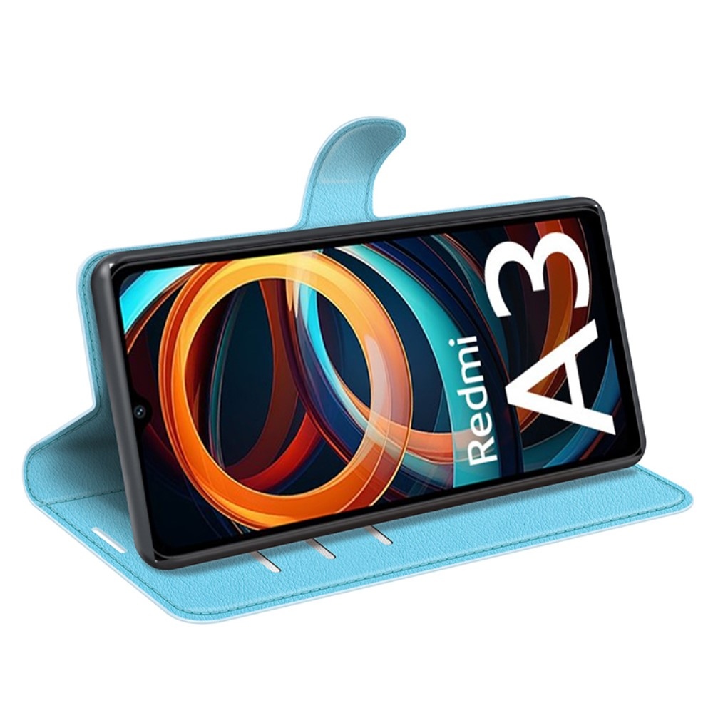 Litchi könyv tok Xiaomi Redmi A3-hoz - kék