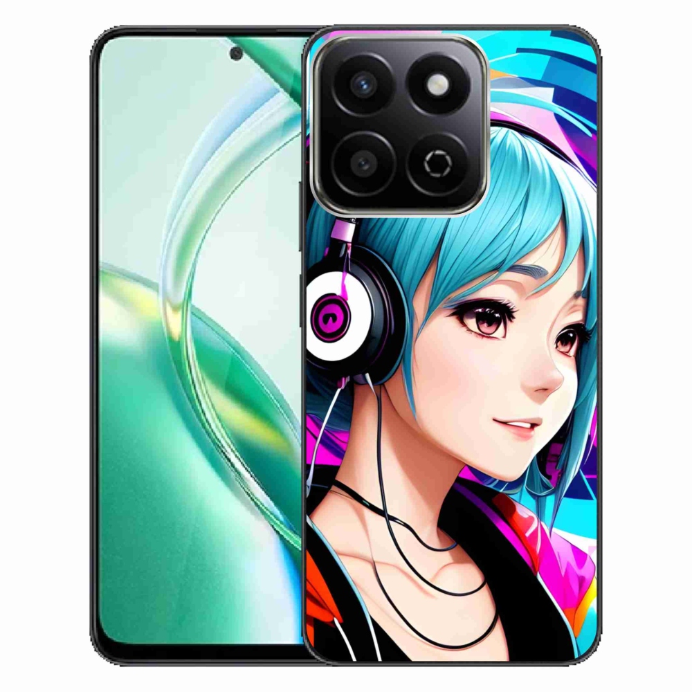 Gél borító mmCase a Honor 200 Smart 5G készülékhez - lány fejhallgatóval
