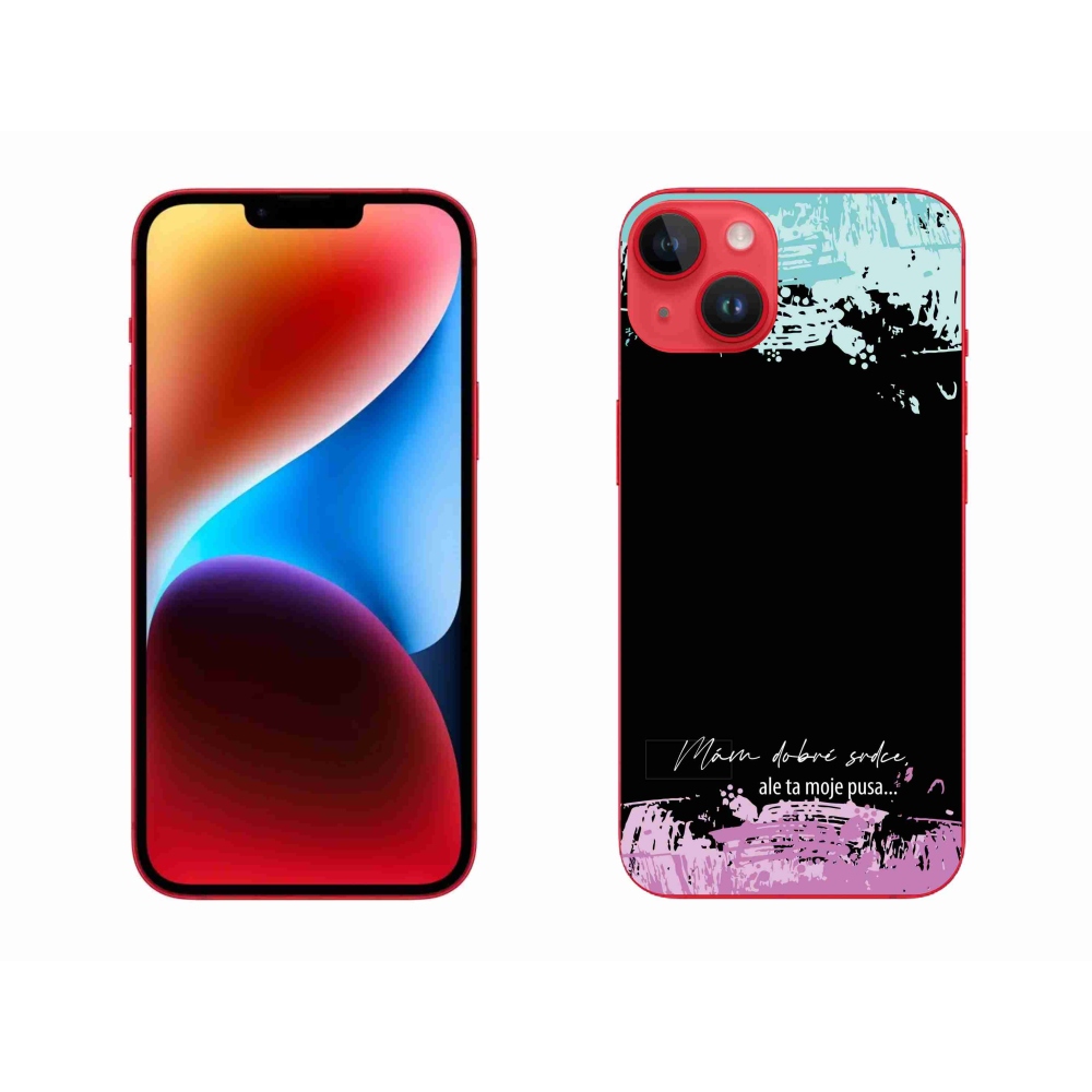 Gél borító mmCase iPhone 14 Plus készülékhez - vicces szöveg 3 fekete háttér