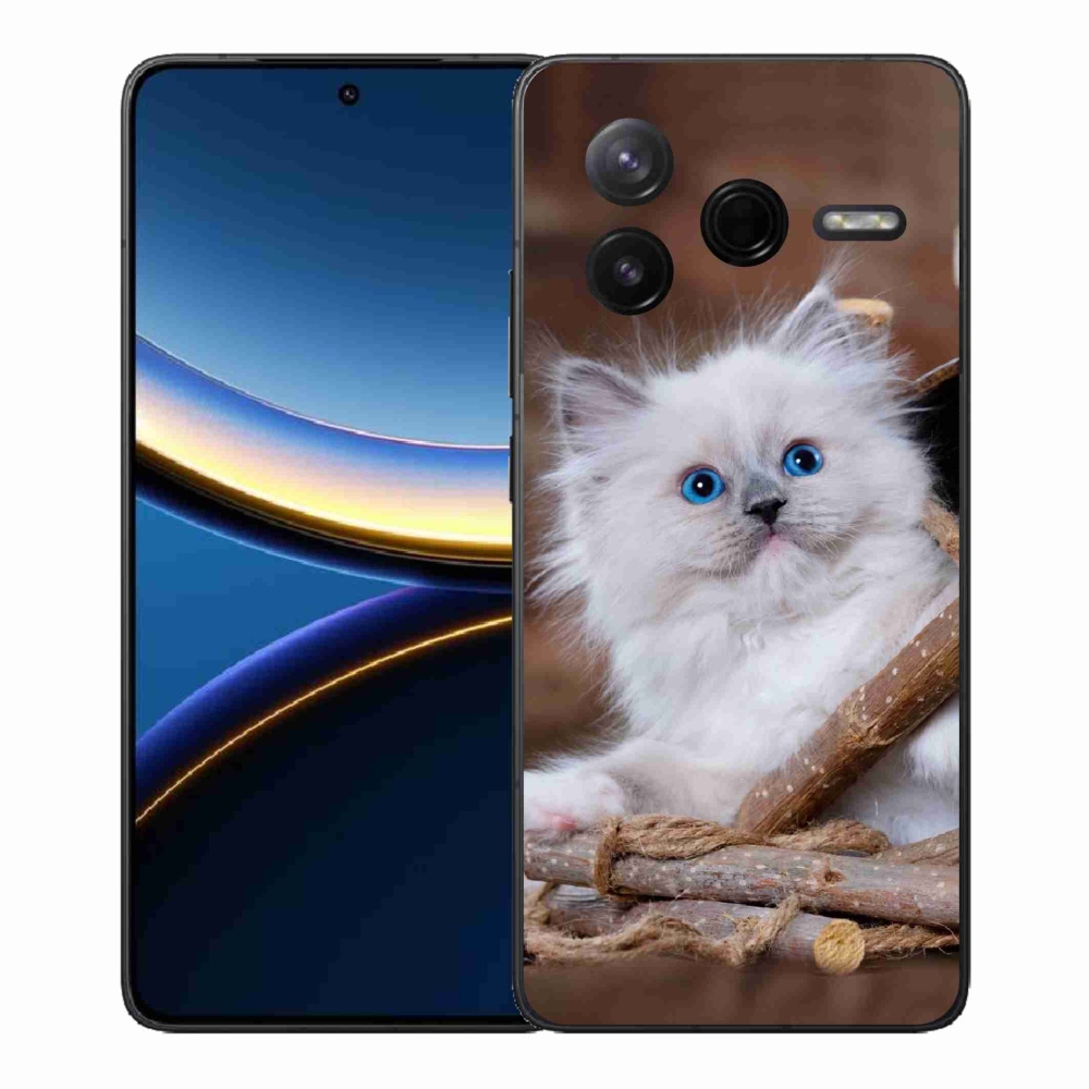 Gél borítás mmCase a Xiaomi Poco F7 Pro készülékhez - fehér cica