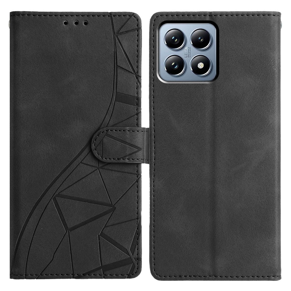 Háromszögek könyv tok Xiaomi 15T Pro-hoz - fekete