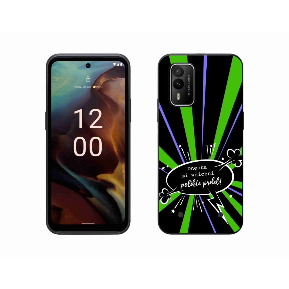 Zselés borító mmCase a Nokia XR21 készülékhez - vicces szöveg 15 fekete háttér