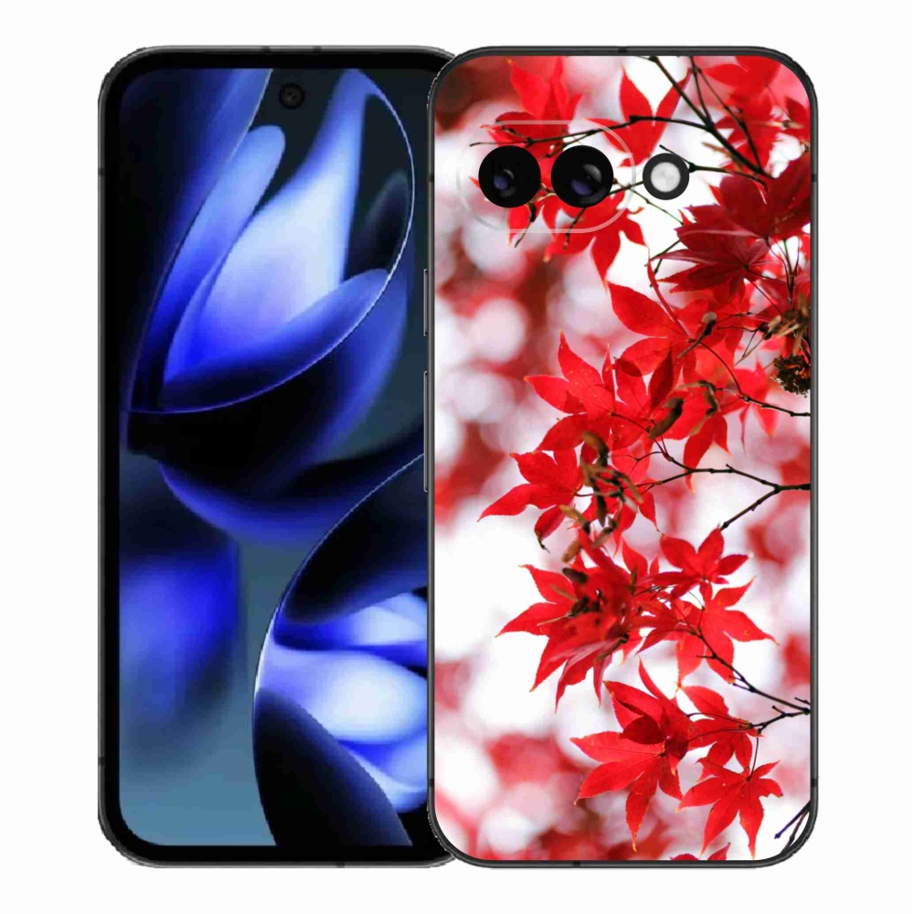 Zselés borítás mmCase a Google Pixel 9a készülékhez - piros levelek