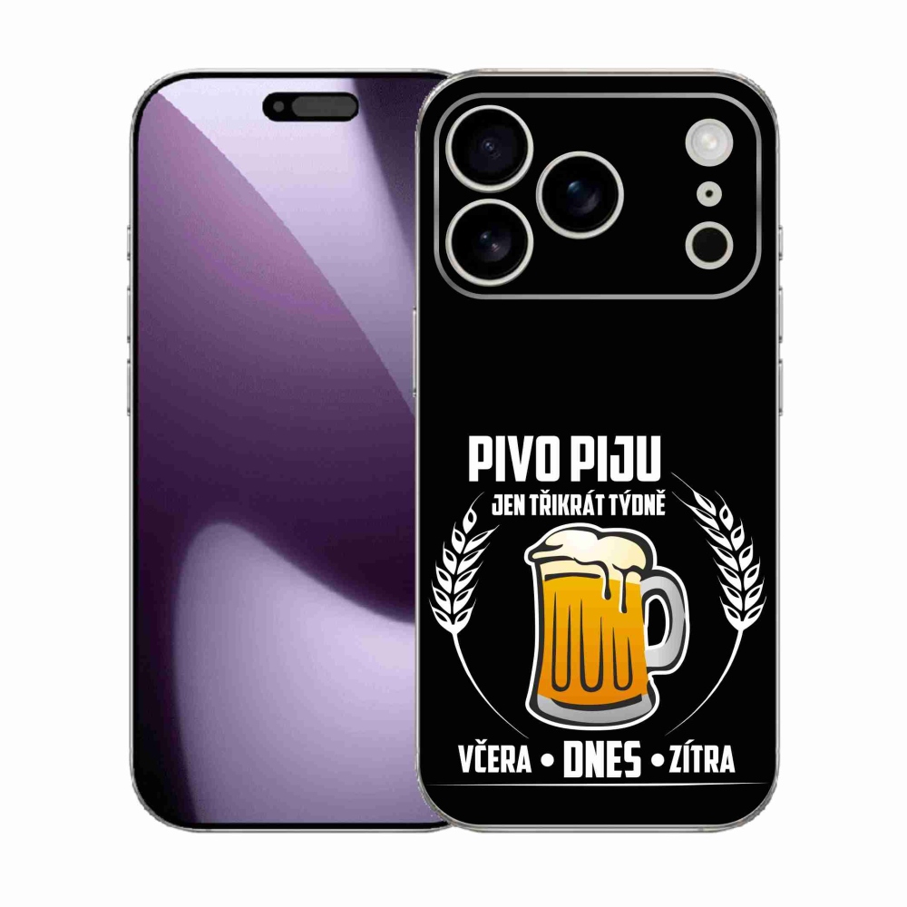 Gél borítás mmCase iPhone 17 Pro készülékhez - sör motívum fekete háttér