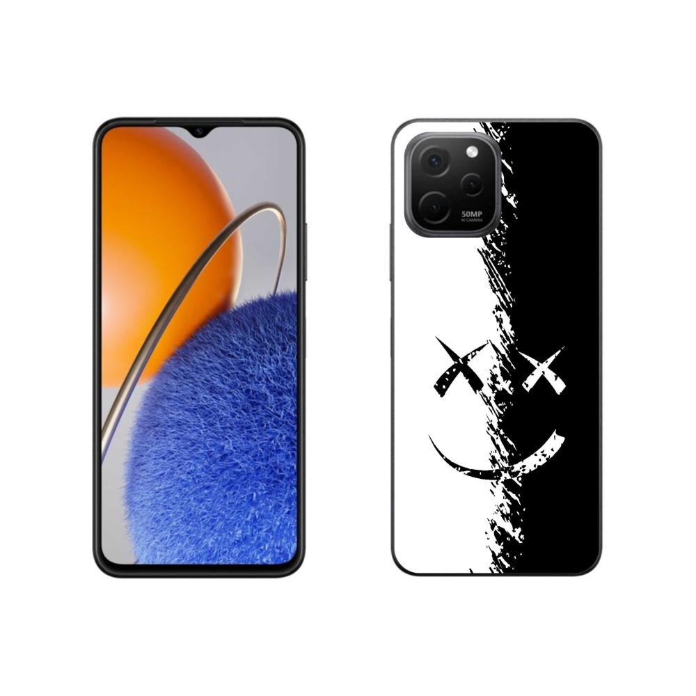 Gél borító mmCase a Huawei Nova Y61 készülékhez - fekete-fehér mosolygó