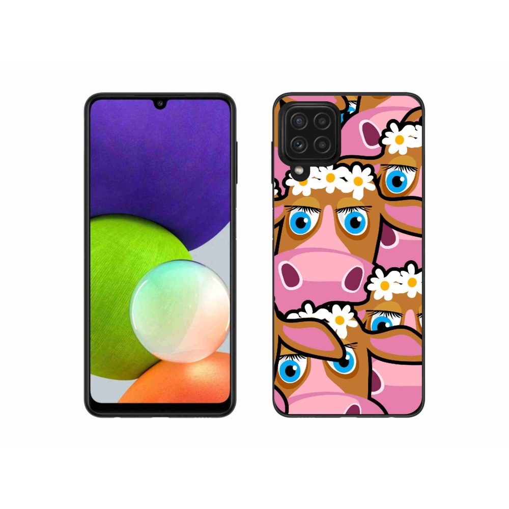 Gél borítás mmCase Samsung Galaxy A22 4G - rajzfilm tehenekhez