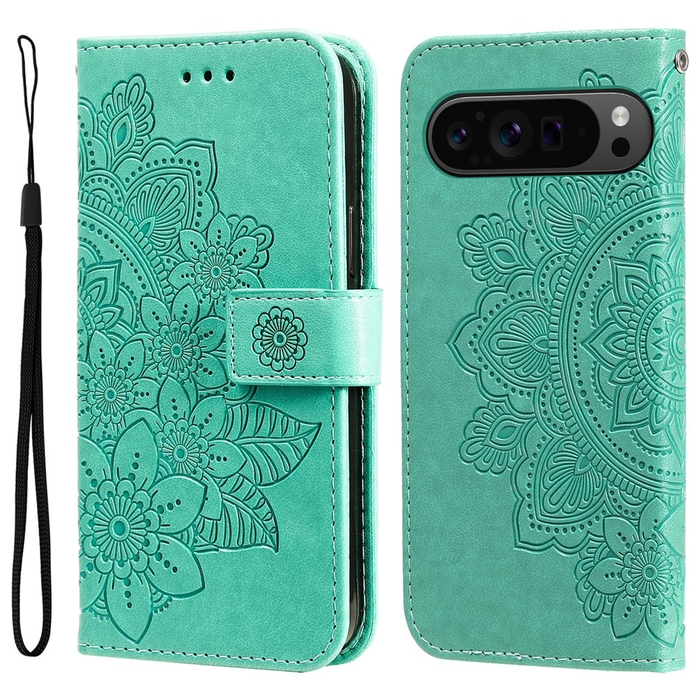 Mandala könyvtáska Google Pixel 10 Pro XL/Pixel 9 Pro XL - teal színben