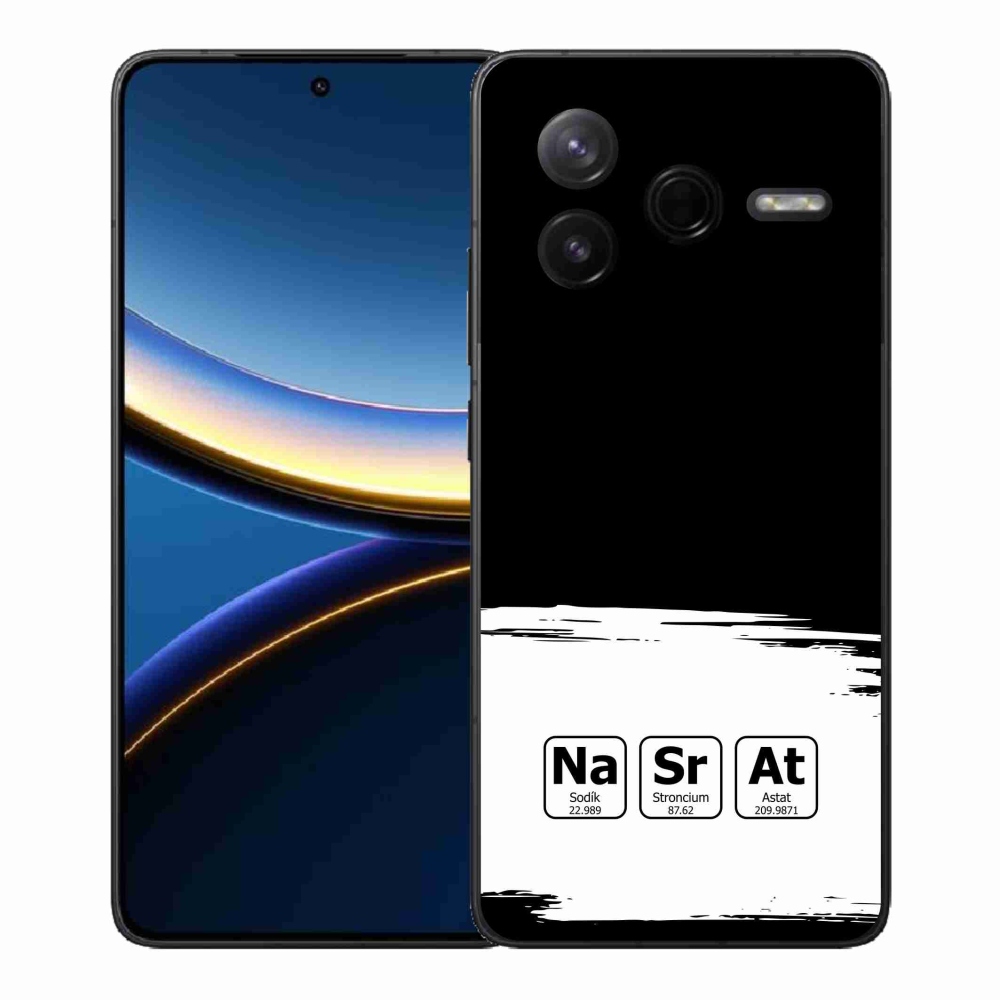 Gél borító mmCase a Xiaomi Poco F7 Pro számára - kémiai elemek fehér és fekete háttérrel