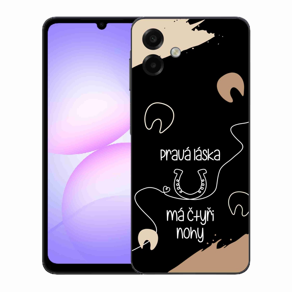 Gél borítás mmCase Samsung Galaxy A07 4G - ló motívum fekete háttérrel