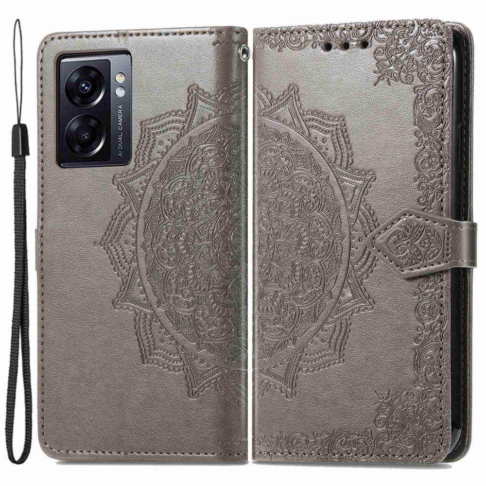 Mandala könyvtáska a Realme Narzo 50 készülékhez - szürke