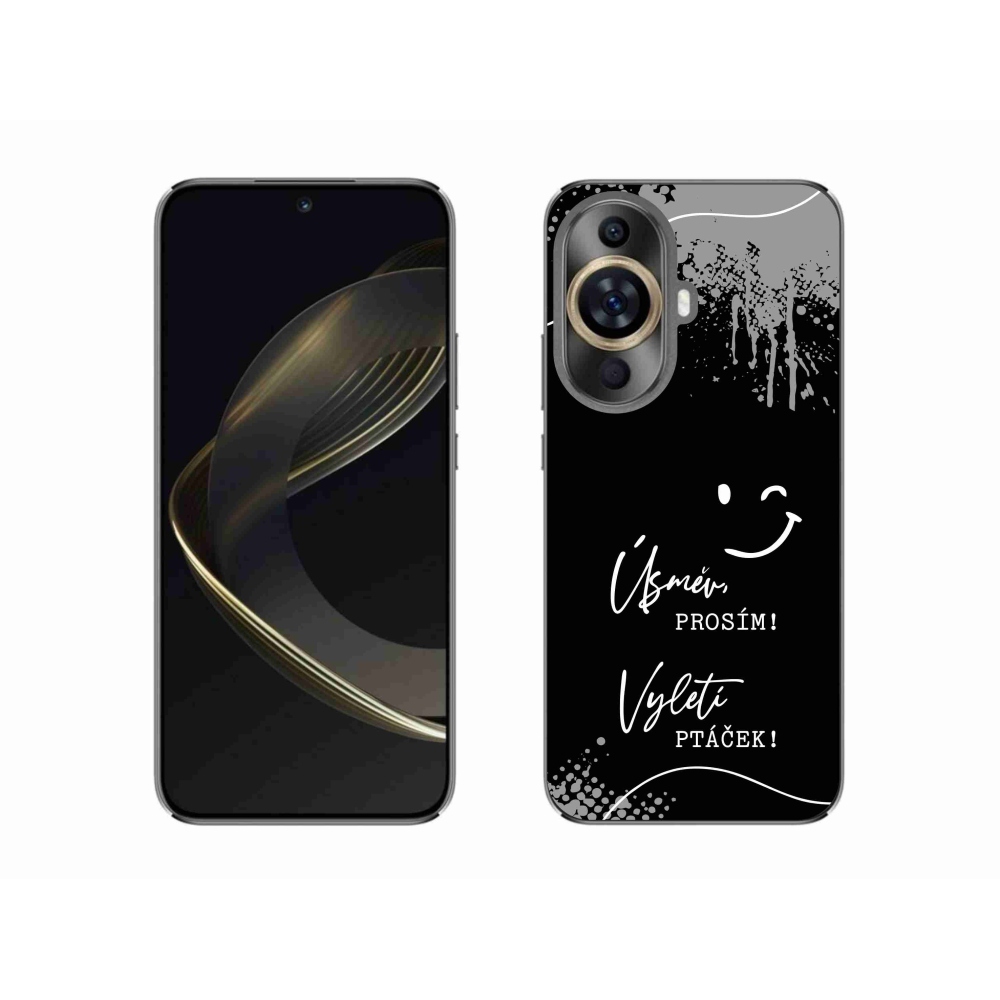Gél borító mmCase a Huawei Nova 11-hez - vicces szöveg 4 fekete háttérrel
