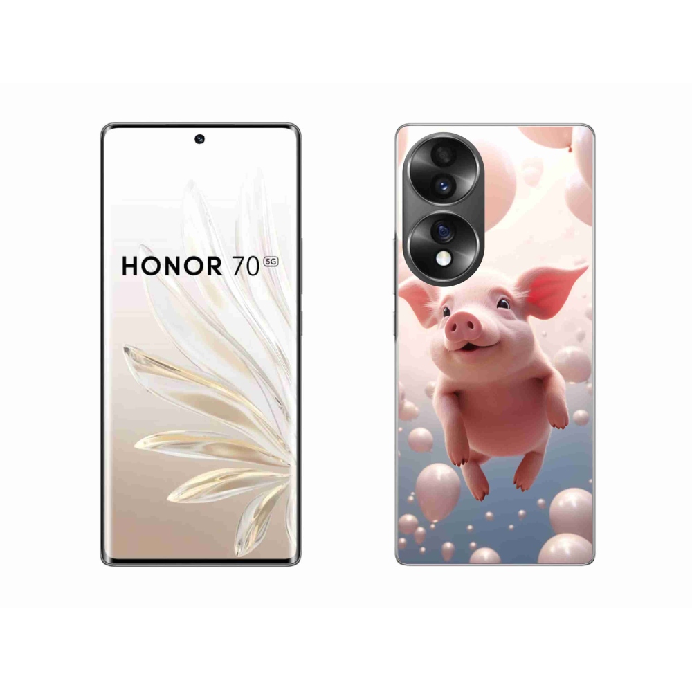 Zselés borítás mmCase a Honor 70-hez - malacka lufikkal