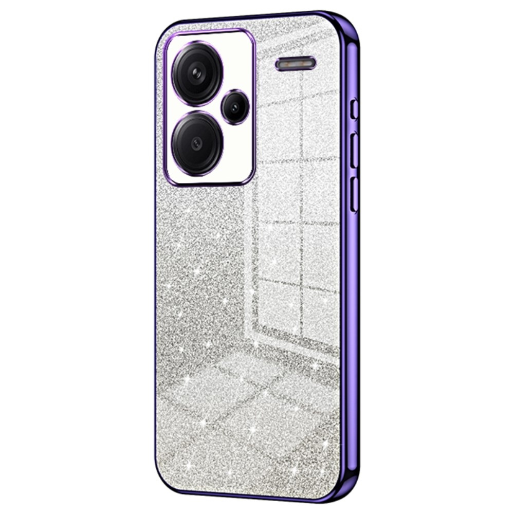 Vágott zselés csillogó tok a Xiaomi Redmi Note 13 Pro+ 5G számára - lila
