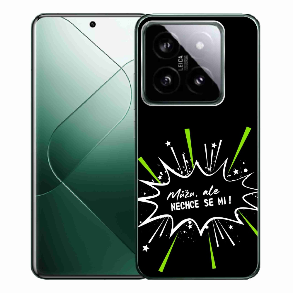 Gél borító mmCase a Xiaomi 14 Pro-hoz - vicces szöveg 11 fekete háttérrel