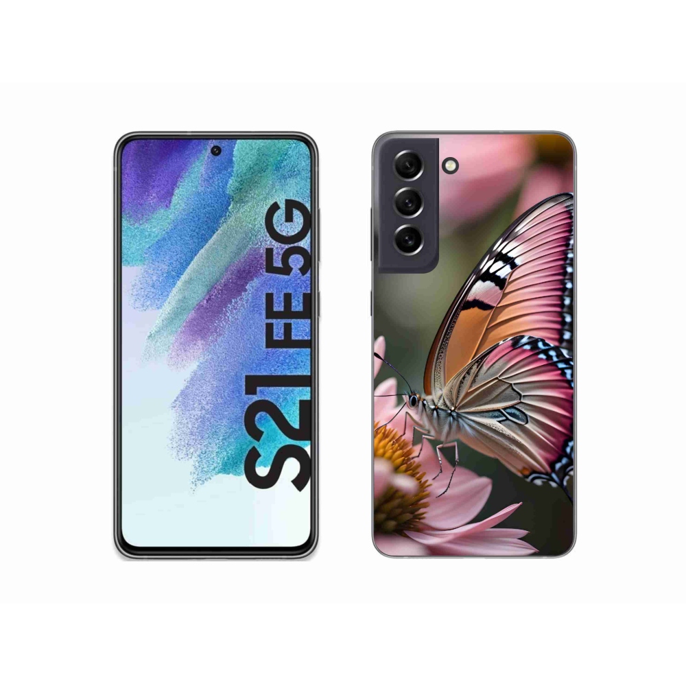 Zselés borítás mmCase Samsung Galaxy S21 FE 5G - színes pillangó
