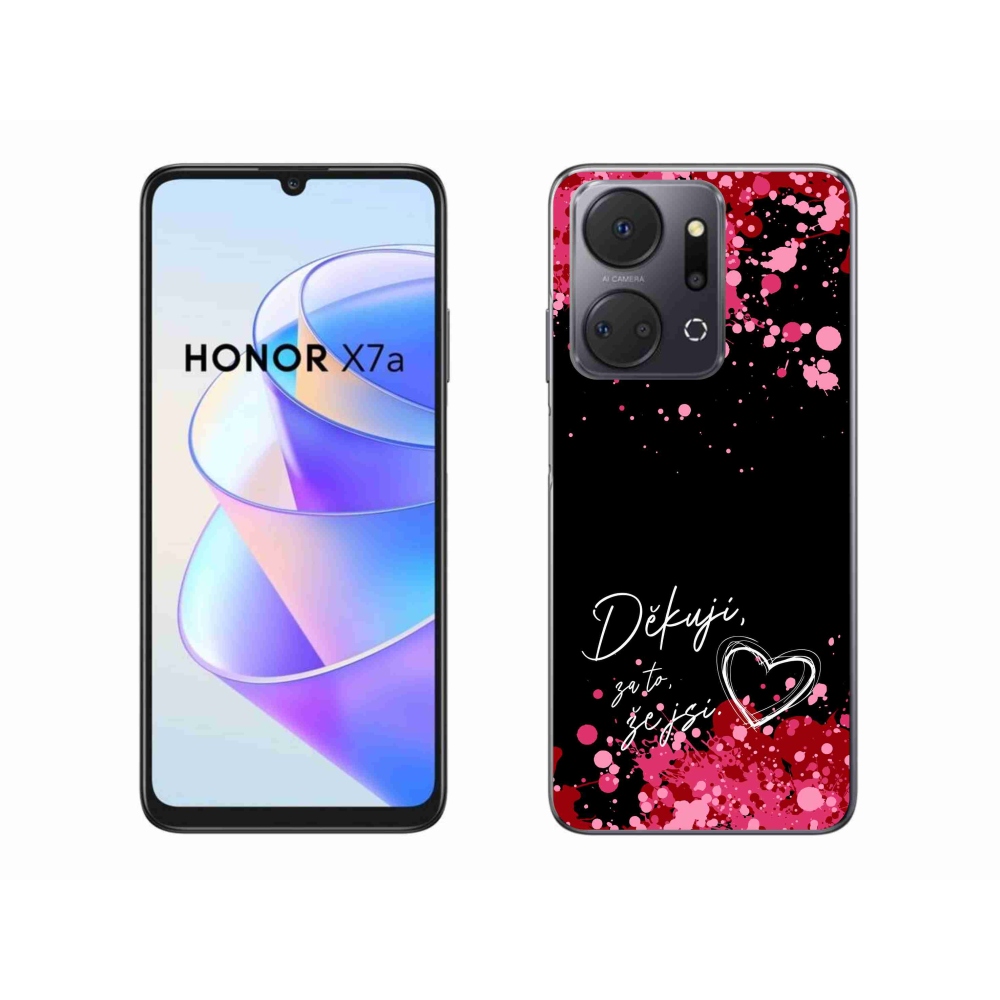 Gél borító mmCase a Honor X7a készülékhez - szerelmes szöveg 2 fekete háttér
