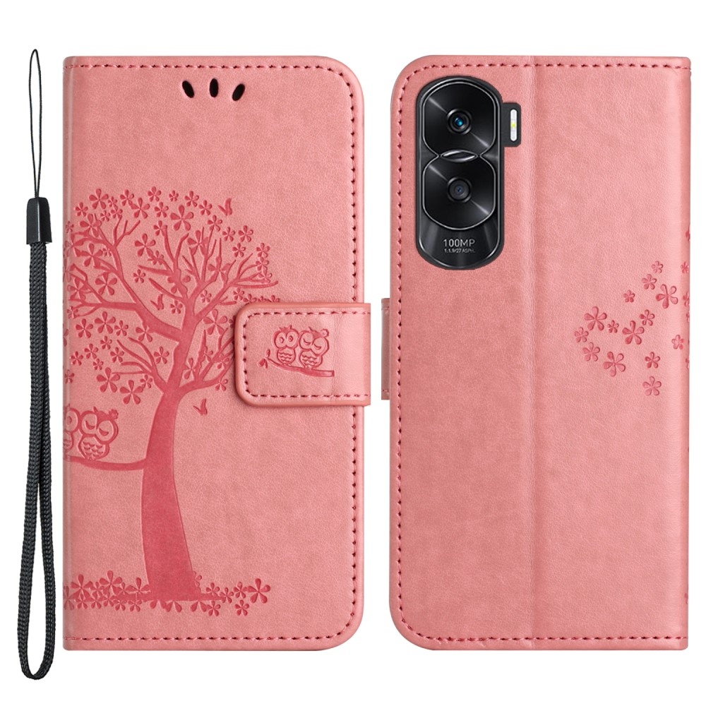 Fa könyvtáska Honor 90 Lite-hoz - rózsaszín