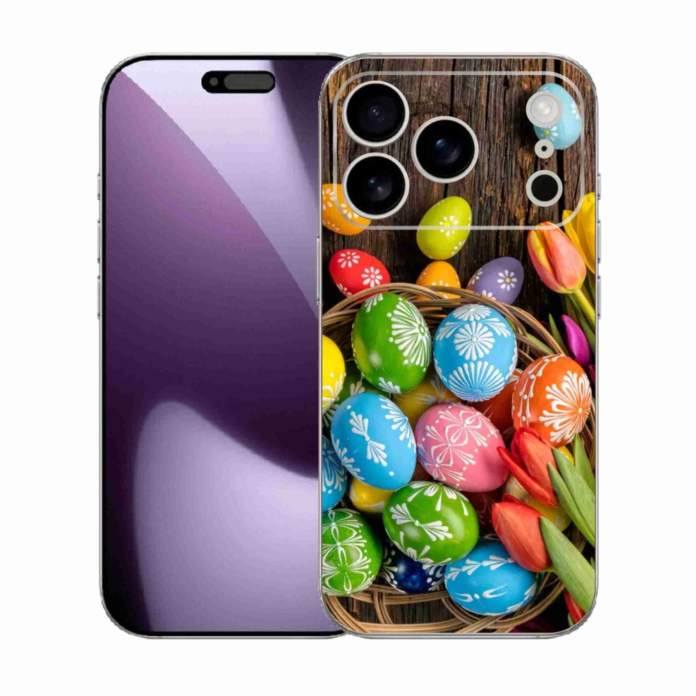 Gél borítás mmCase iPhone 17 Pro készülékhez - Húsvéti tojások