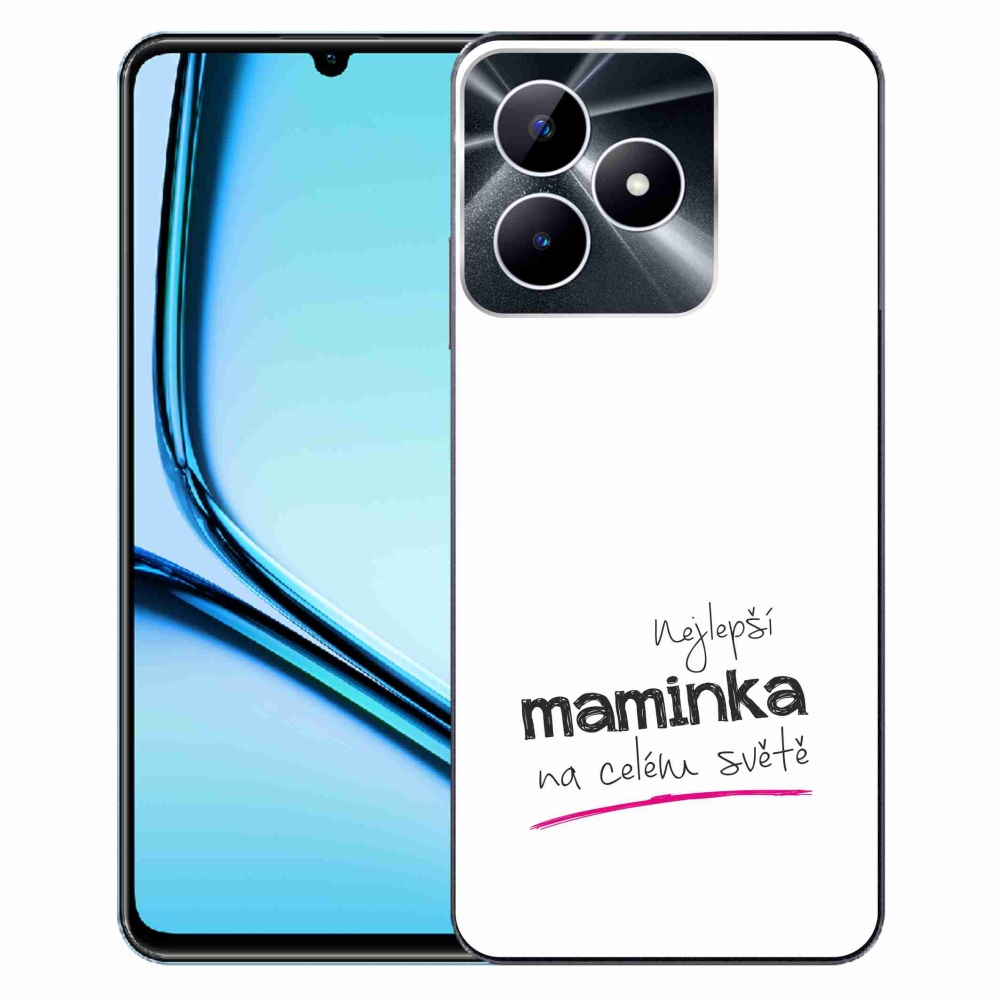 Gél borító mmCase a Realme Note 50-en - legjobb anya 4 fehér háttérrel